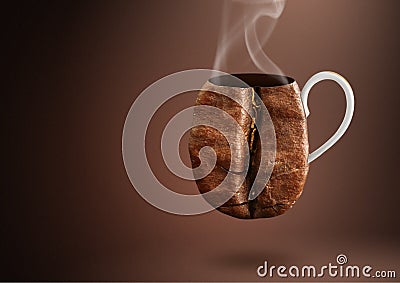 Coffee creative concept, grain as cup of coffee Stock Photo