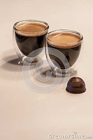 Coffee Creme brewed at home Stock Photo