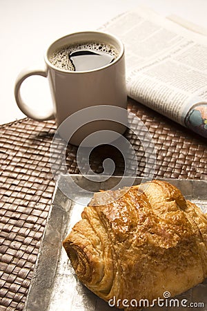 Coffee and croissant Stock Photo