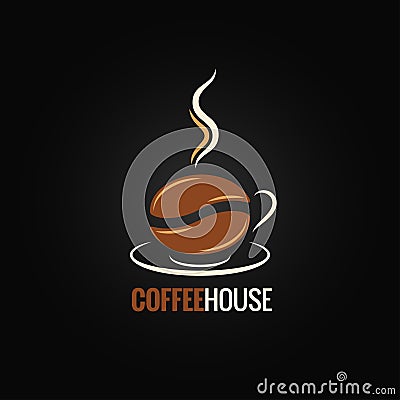 Coffee cup bean design background Vector Illustration