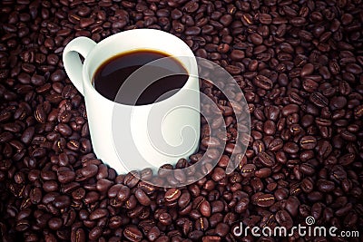 Coffee cup and beans Stock Photo