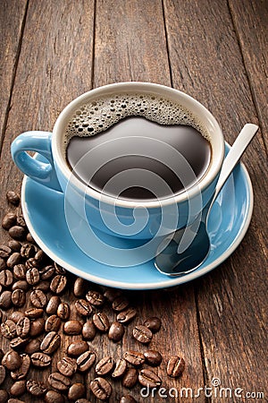 Coffee Cup Beans Stock Photo