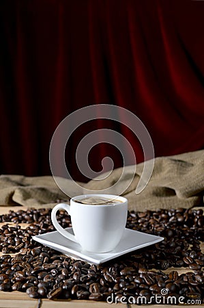 Coffee cup beans Stock Photo