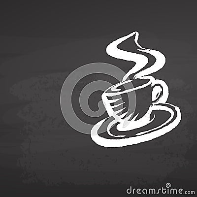 Coffee Cup Chalkboard Sketch Vector Illustration