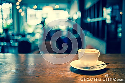 Coffee cup in coffee shop Stock Photo