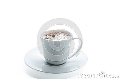 Coffee cup with drop Stock Photo