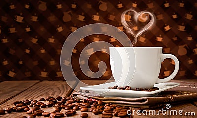 Coffee cup with flower shape on top Stock Photo