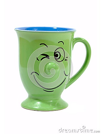 Coffee cup with a grin Stock Photo