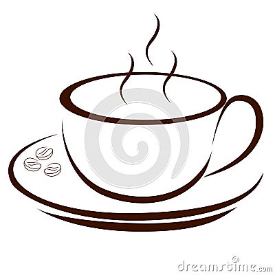 Coffee cup icon on a white background Vector Illustration