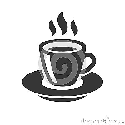 Coffee Cup Icon on White Background. Vector Vector Illustration