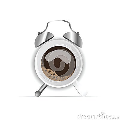 Coffee cup like clock illustration Vector Illustration