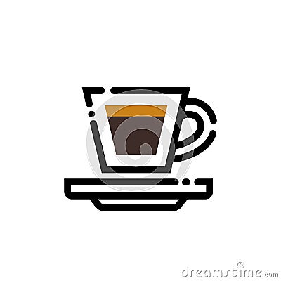 Coffee espresso cup line art illustration. Line icon- cup Vector Illustration