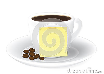 Coffee cup with notepage Vector Illustration