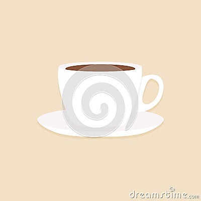 Coffee cup object flat element for international coffee day background Vector Illustration