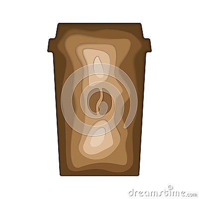 Coffee cup paper art carving vector illustration Vector Illustration