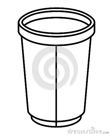 Coffee cup plastic isometric icon Vector Illustration