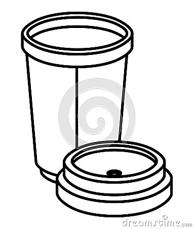 Coffee cup plastic isometric icon Vector Illustration