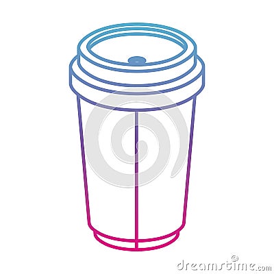 Coffee cup plastic isometric icon Vector Illustration