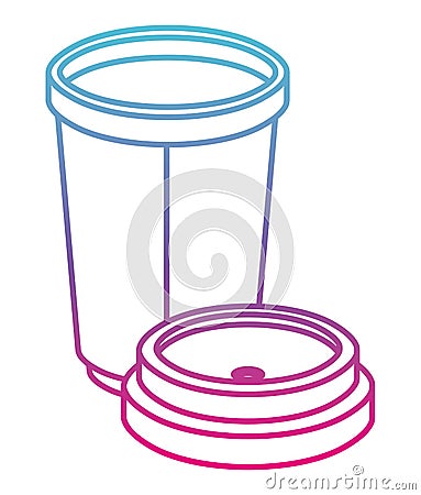 Coffee cup plastic isometric icon Vector Illustration