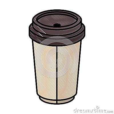 Coffee cup plastic isometric icon Vector Illustration