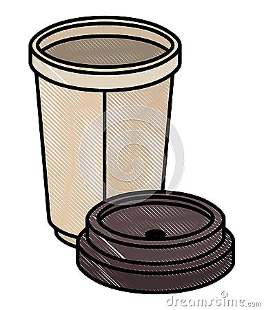 Coffee cup plastic isometric icon Vector Illustration