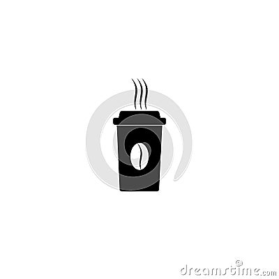 Coffee cup simple icon. Disposable cup icon isolated on white background Vector Illustration