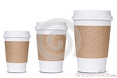 Coffee cup sizes Stock Photo