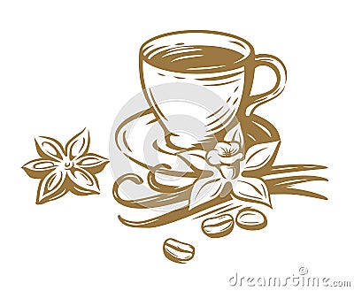 Coffee cup sketch Vector Illustration