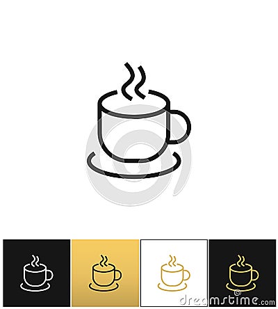 Coffee cup steam mug vector icon Vector Illustration