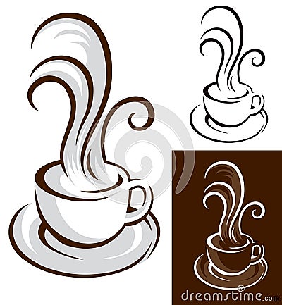 Coffee Cup with Steam Vector Illustration