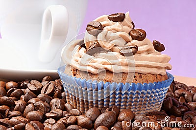 Coffee cupcake and espresso Stock Photo