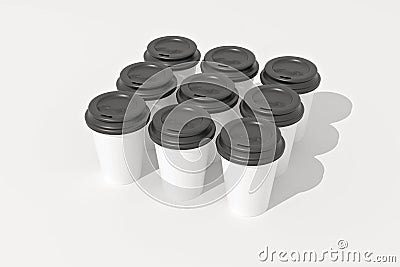 Coffee Cups And Lids Stock Photo