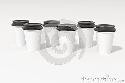 Coffee Cups And Lids Stock Photo