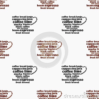 Coffee cups seamless pattern Vector Illustration