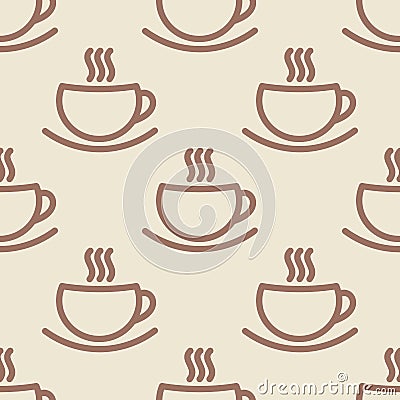 Coffee cups seamless wallpaper pattern Vector Illustration