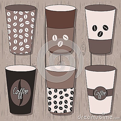 Coffee cups set Vector Illustration