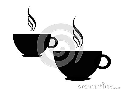 Coffee cups silhouette Cartoon Illustration