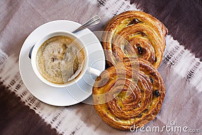 Coffee and danish pastry Stock Photo