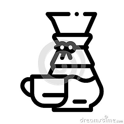 Coffee decanter cup icon vector outline illustration Vector Illustration