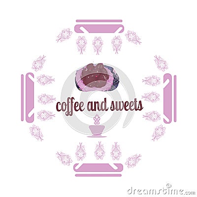 Coffee decorative icons set with drink and sweet desserts vector illustration Vector Illustration