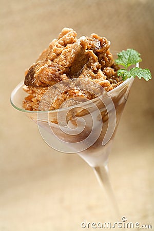 Coffee dessert with cashew Stock Photo