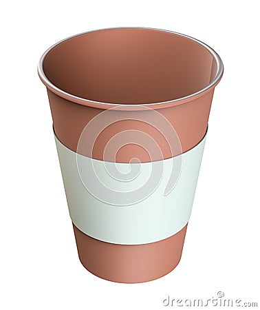 Coffee in disposable cup. Isolated Cartoon Illustration