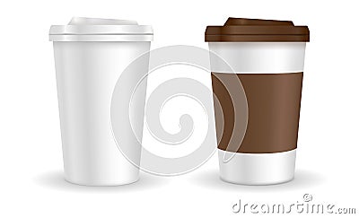 Coffee disposable paper cup Vector Illustration