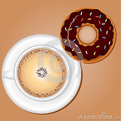 Coffee with Donut Stock Photo