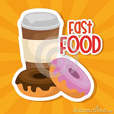 Coffee and donuts menu Vector Illustration
