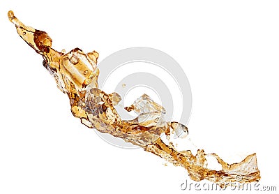 Coffee drink water mix ice cube fall pouring down in Shape form line of espresso black coffee splashes into drop soda cola attack Stock Photo