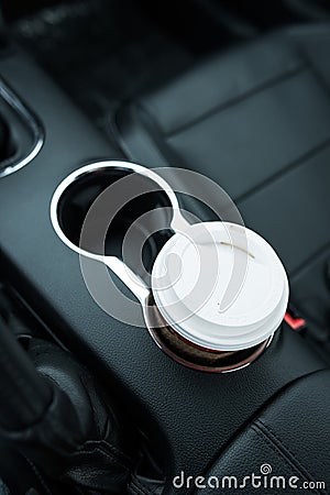 Coffee While Driving Stock Photo