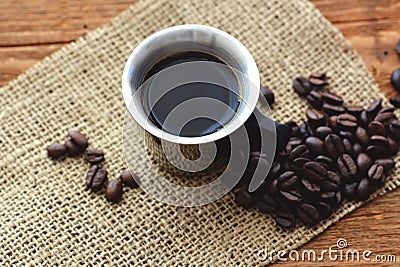 Coffee in Espresso cup Stock Photo