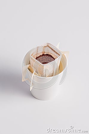Coffee-filter bag Stock Photo