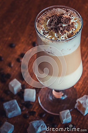Coffee with fine milk foam Stock Photo